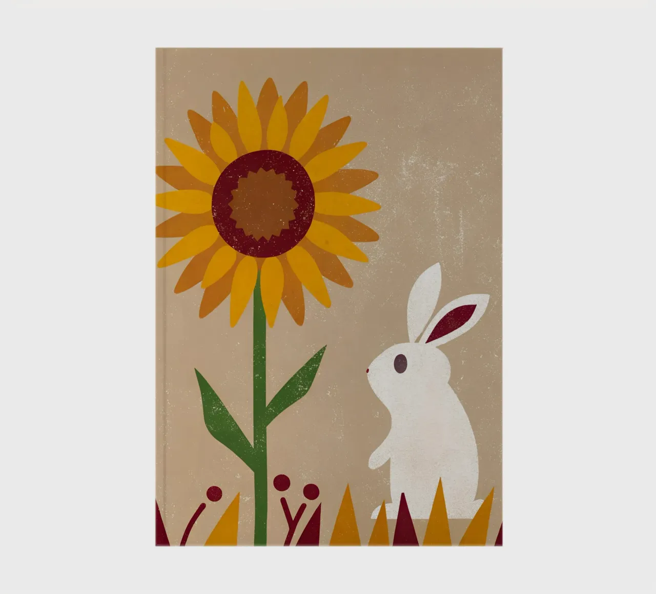 Sunflower and Rabbit Retro Pop notebook by THE LATEST SHOP