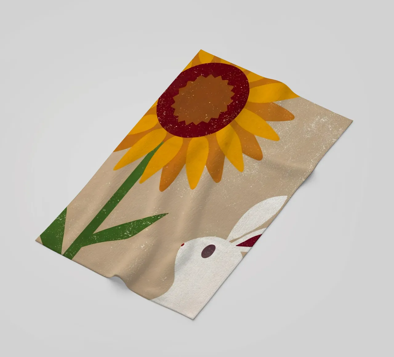 Girasole e coniglio Retro Pop telo mare da THE LATEST SHOP