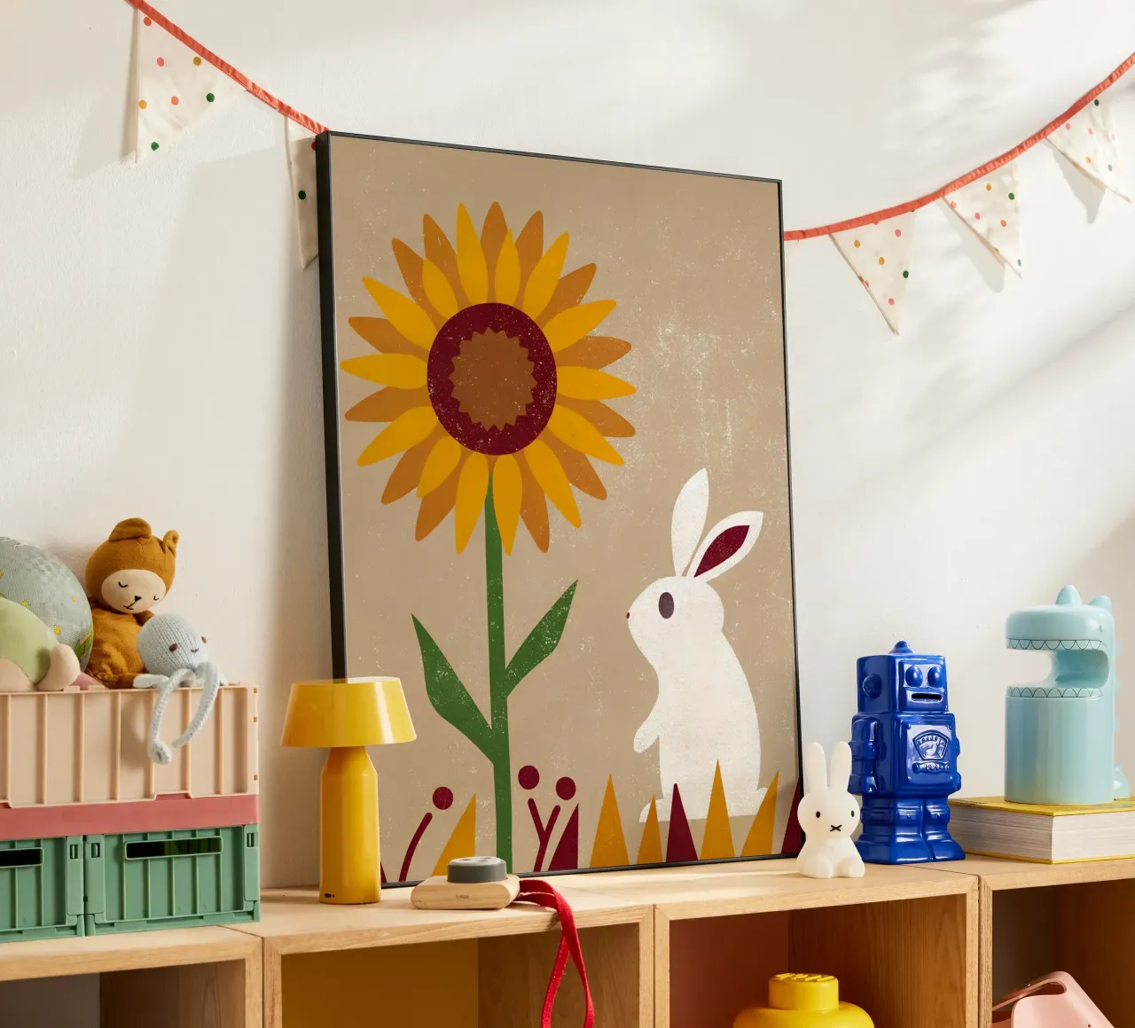 Girasole e coniglio Retro Pop alluminio dibond da THE LATEST SHOP