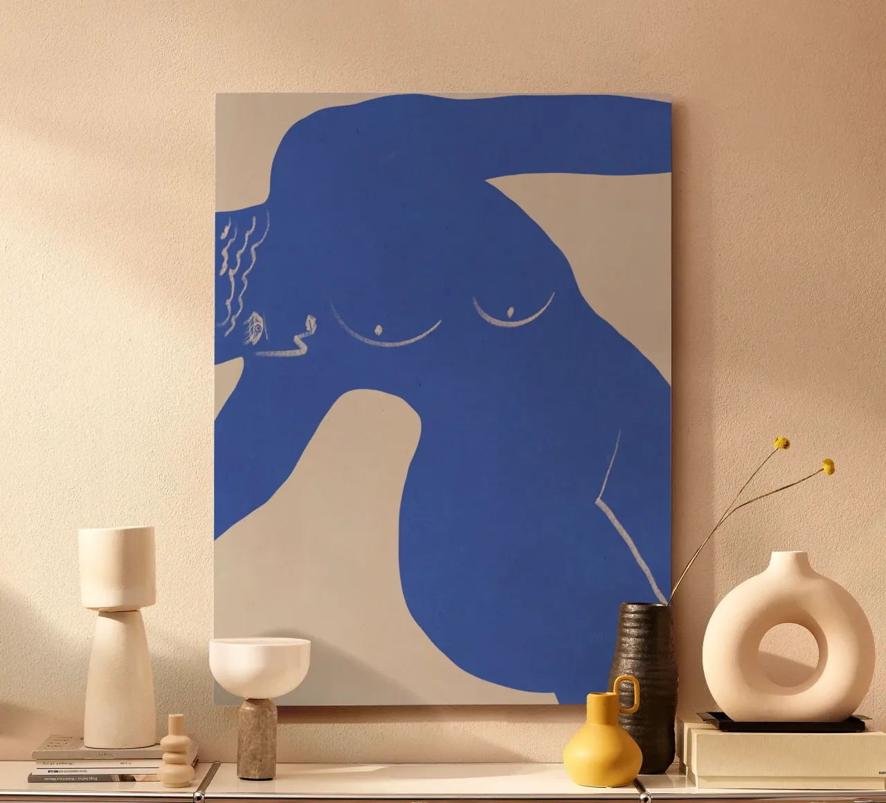 Musa greca in blu alluminio dibond da Little Dean
