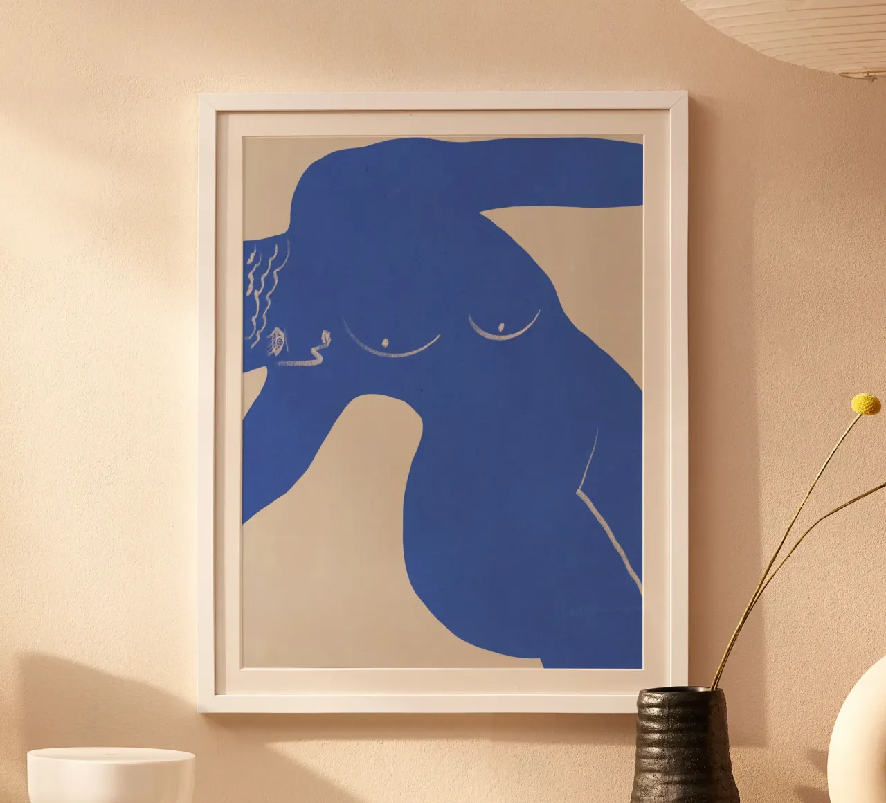 Greek muse in blue poster by Little Dean