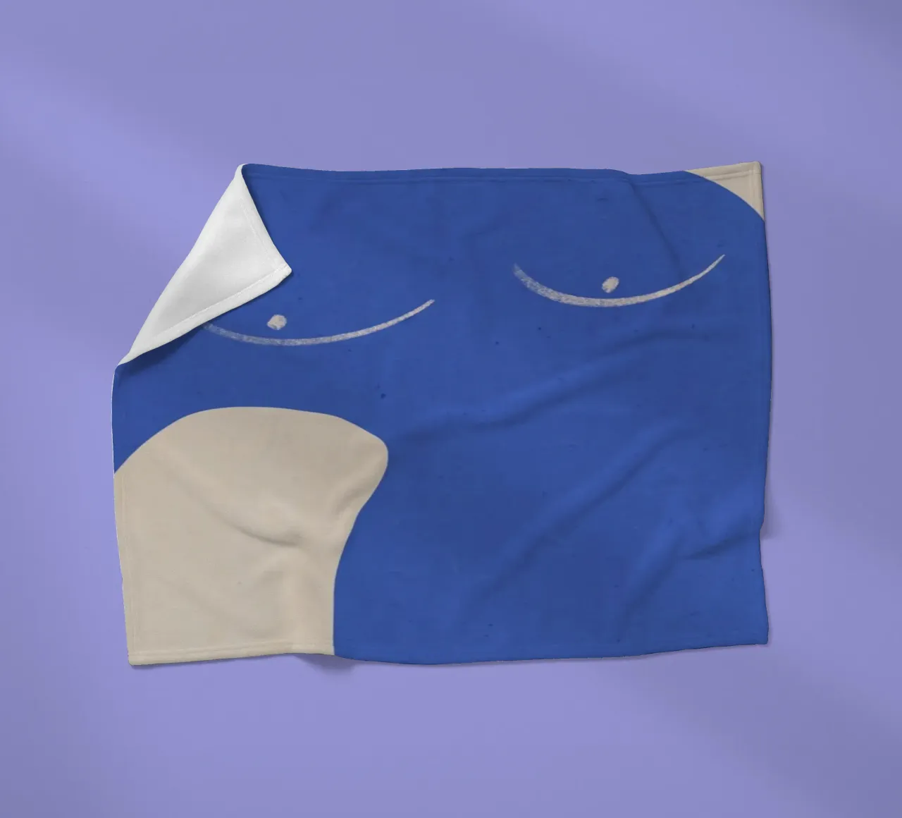 Greek muse in blue fleece blanket by Little Dean