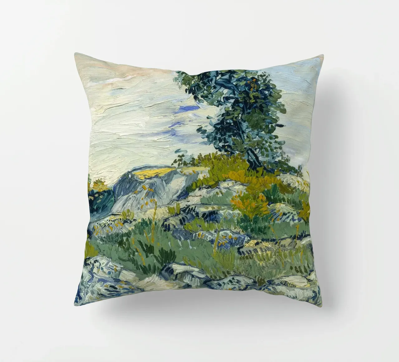 van Gogh, Roccia con quercia Dipinto a olio cuscino da Carinaprint