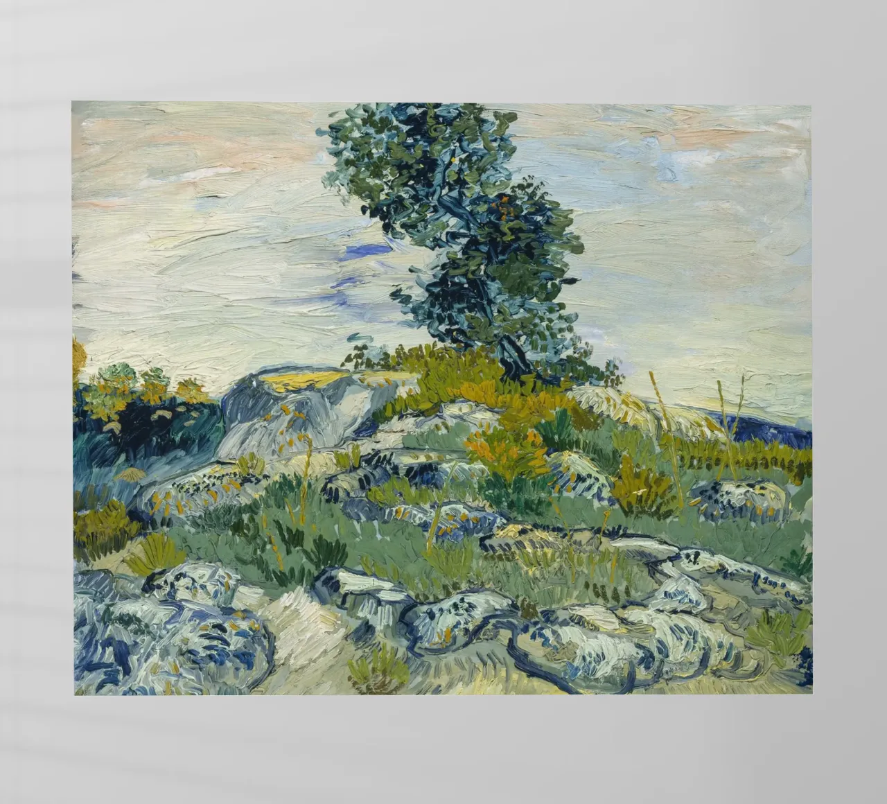 van Gogh, Roccia con quercia Dipinto a olio pellicola backlit da Carinaprint
