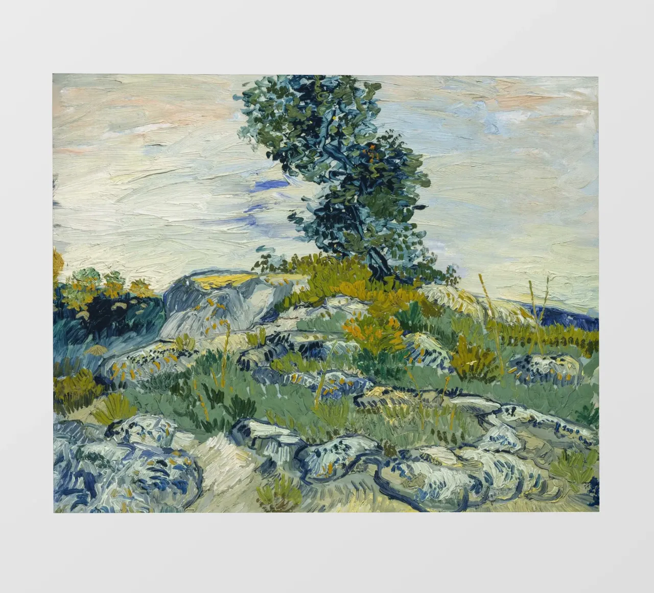 van Gogh, Roccia con quercia Dipinto a olio pellicola backlit da Carinaprint