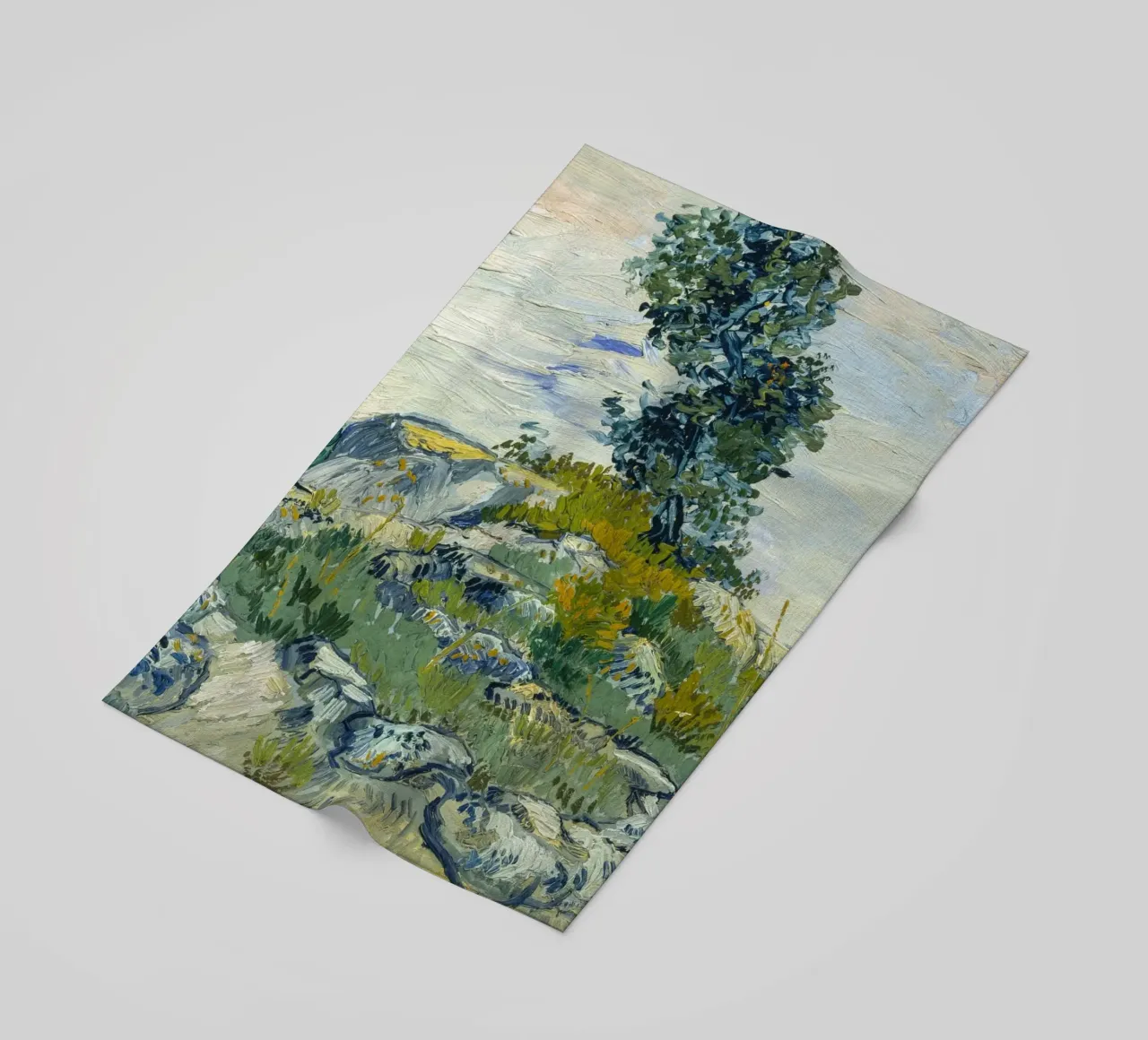 van Gogh, Roccia con quercia Dipinto a olio telo mare da Carinaprint