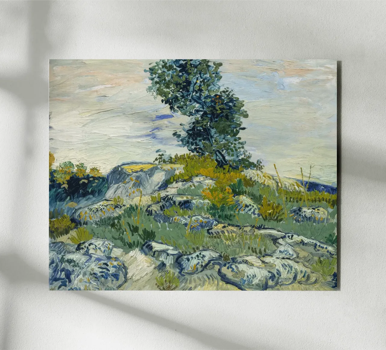 van Gogh, Roccia con quercia Dipinto a olio alluminio dibond da Carinaprint