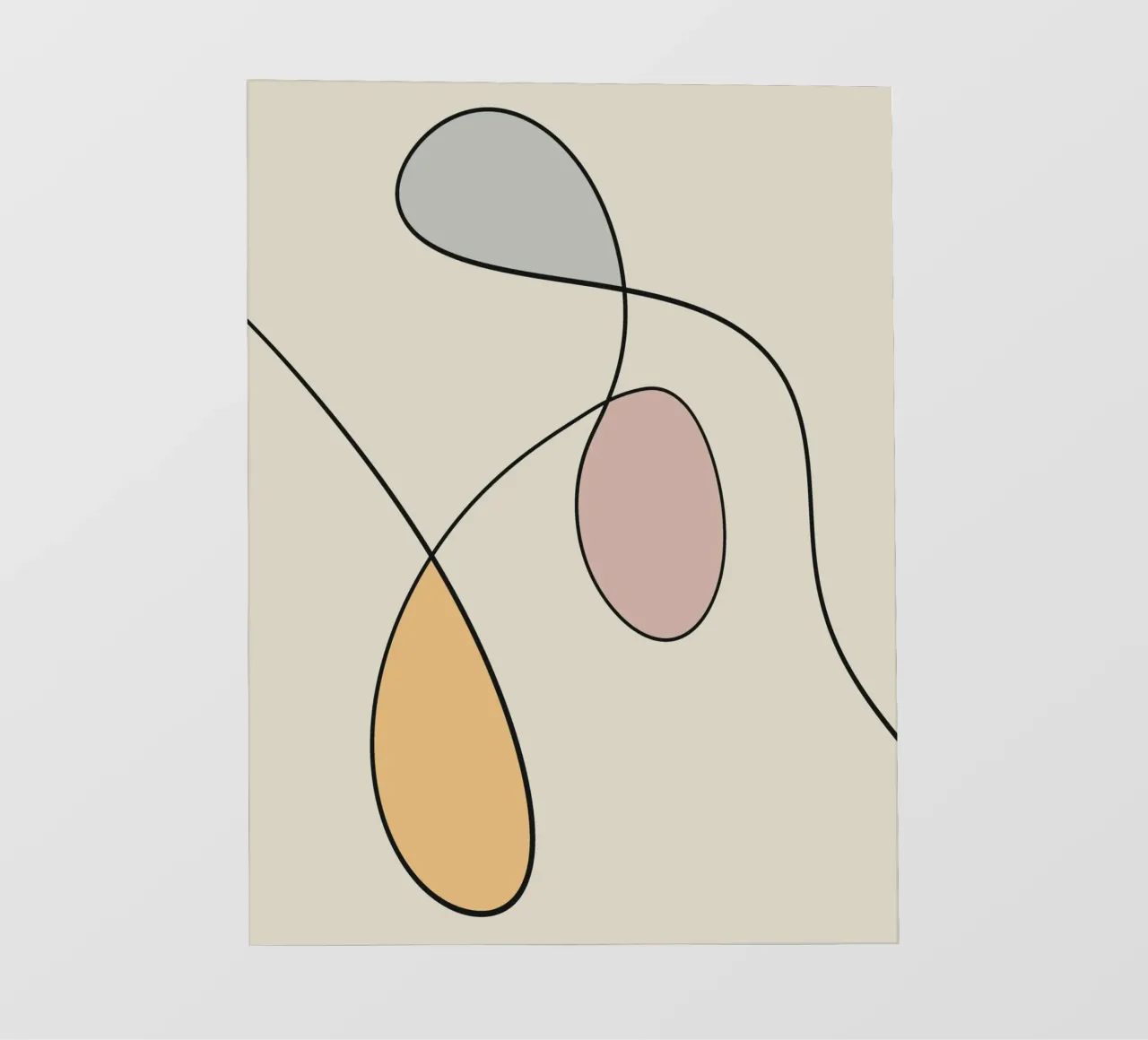 Minimal graceful line art abstract 14 telo in pvc da Little Dean