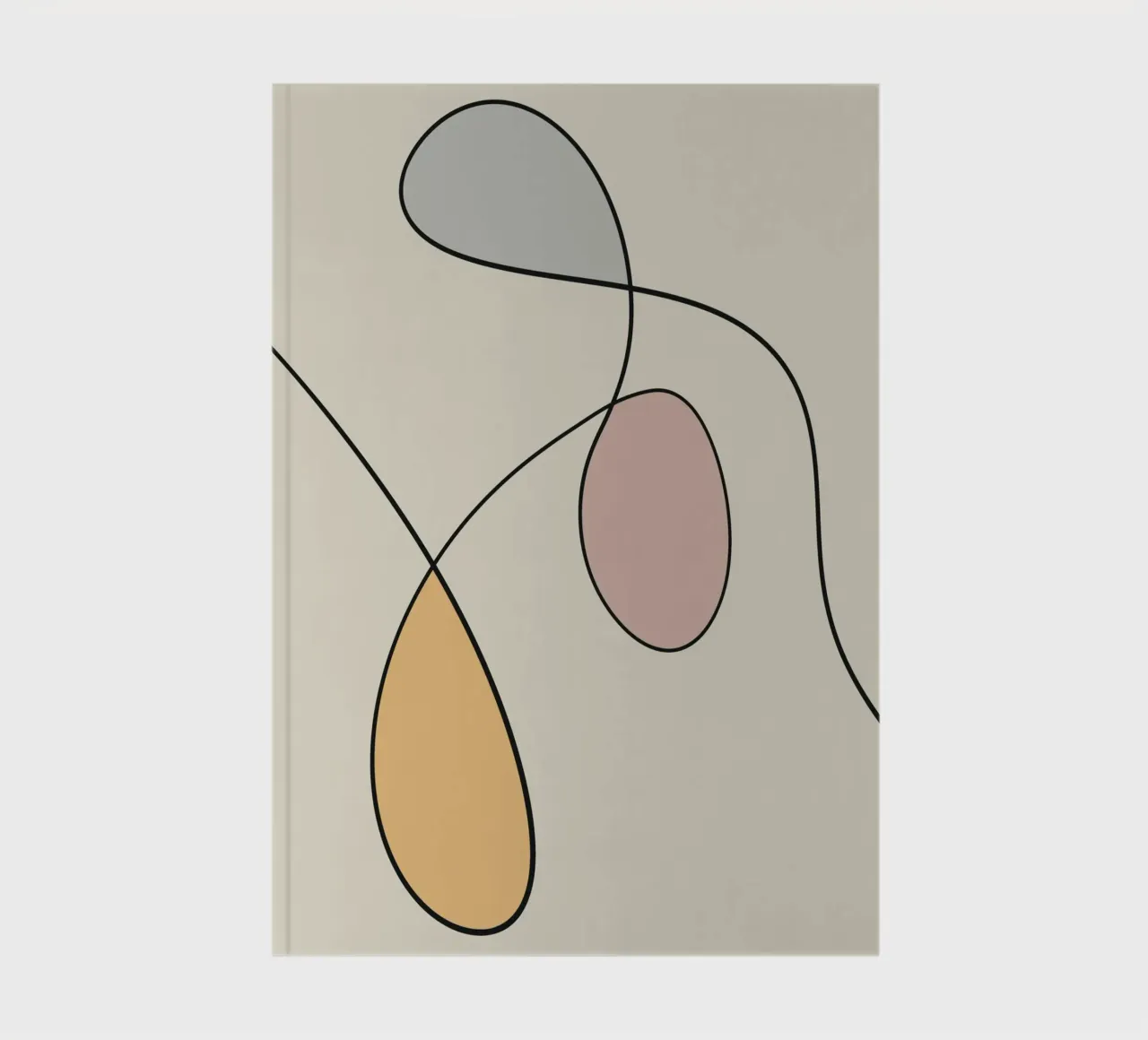 Minimal graceful line art abstract 14 notebook by Little Dean