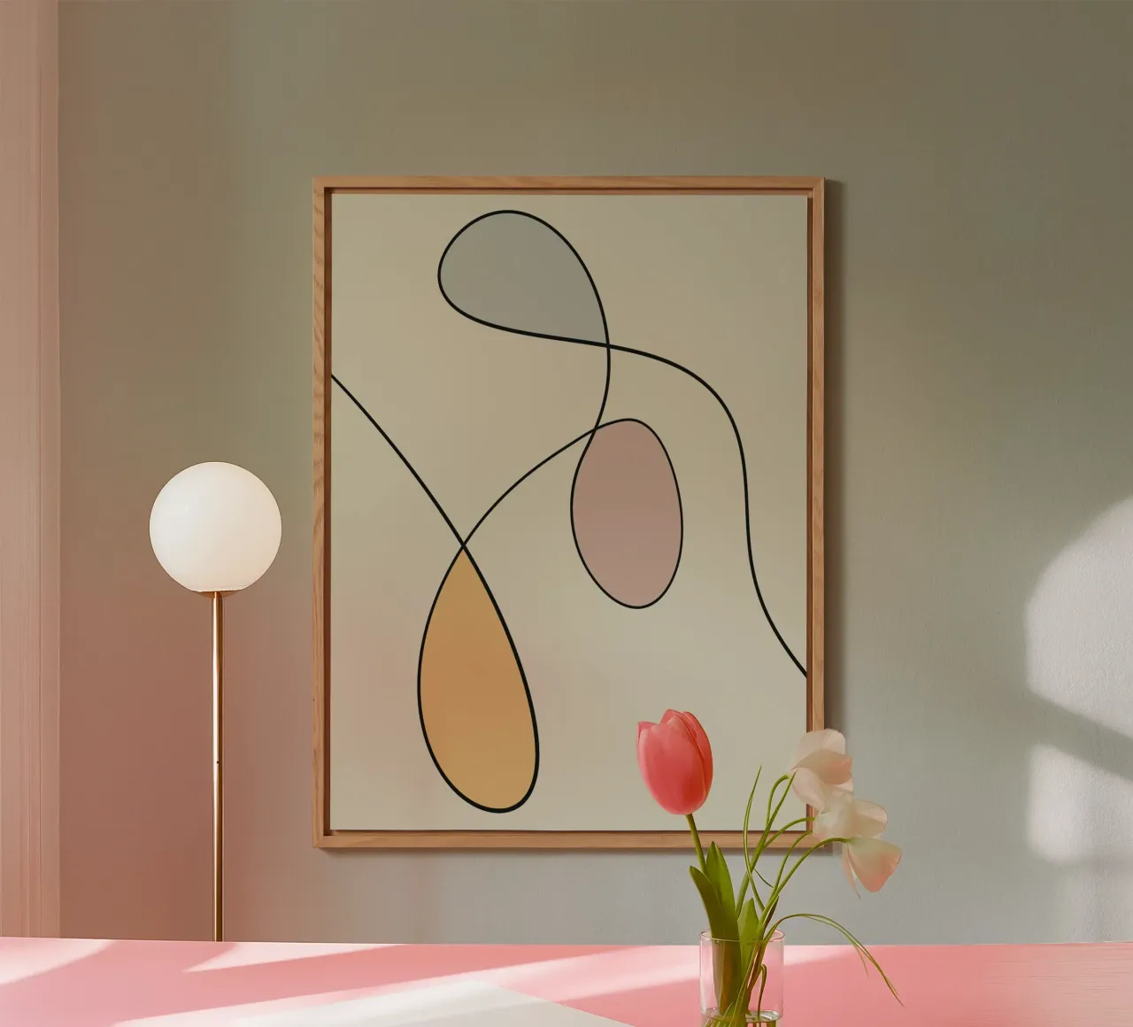 Minimal graceful line art abstract 14 alluminio dibond da Little Dean