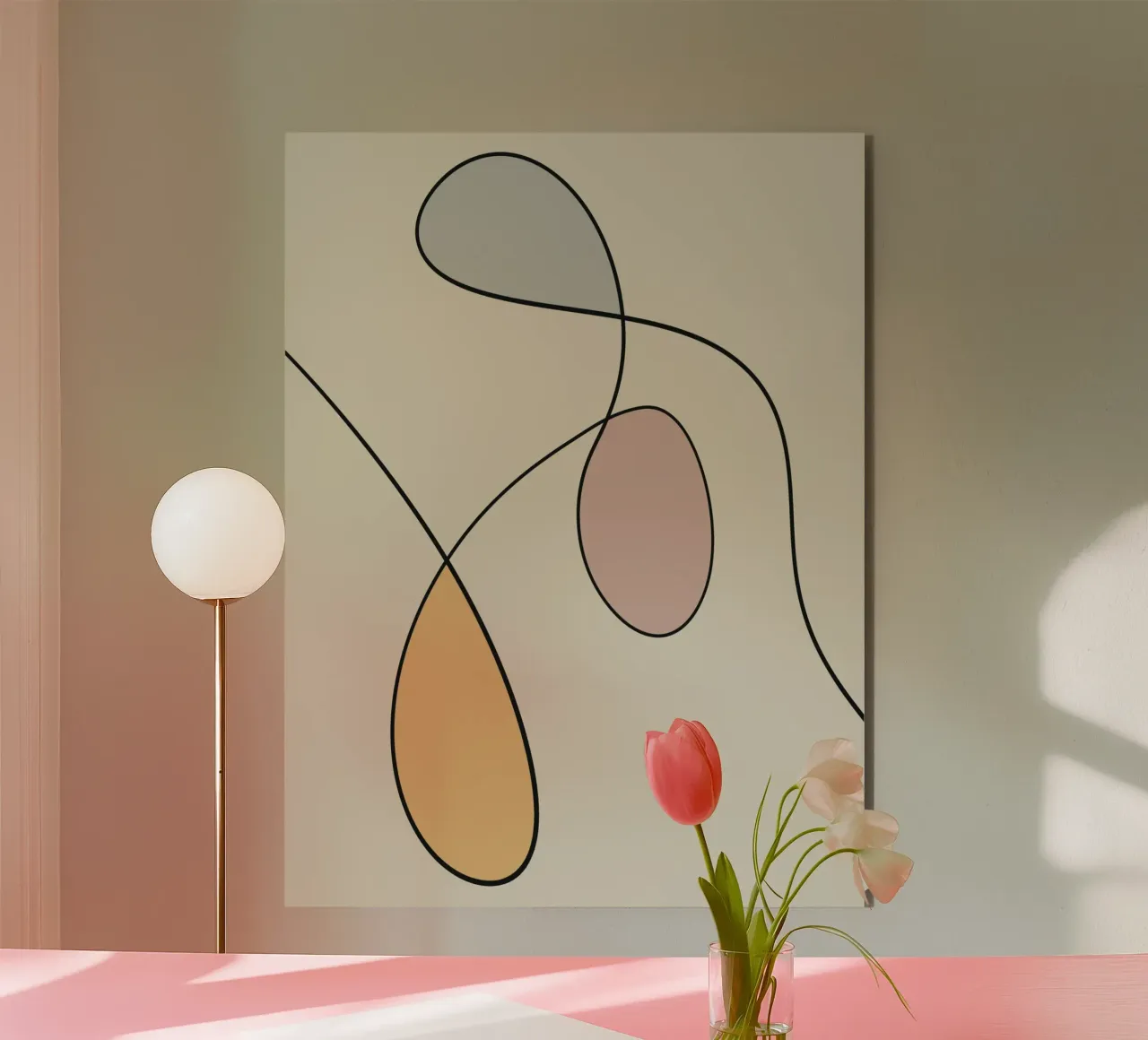 Minimal graceful line art abstract 14 alluminio dibond da Little Dean