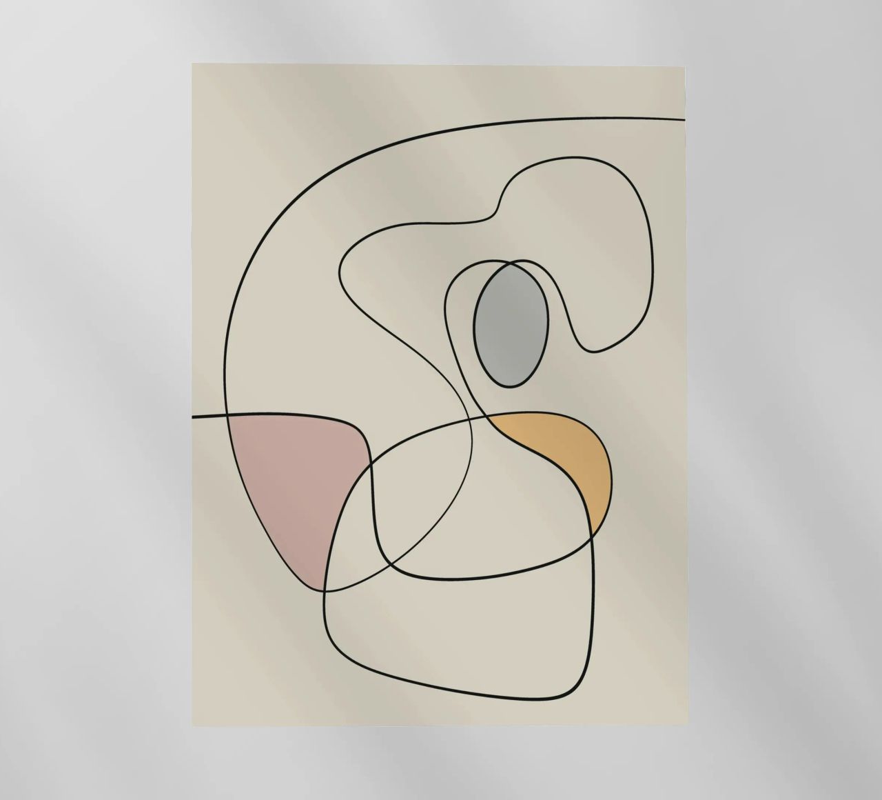 Minimal graceful line art abstract 18 pellicola backlit da Little Dean