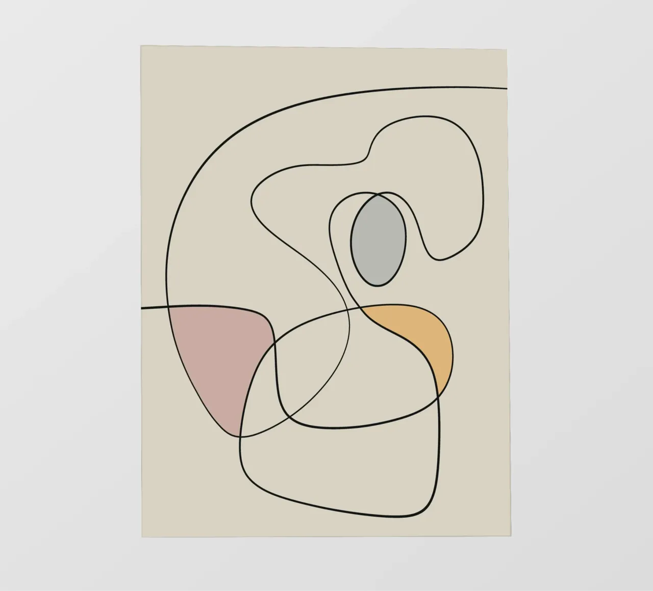 Minimal graceful line art abstract 18 pellicola backlit da Little Dean