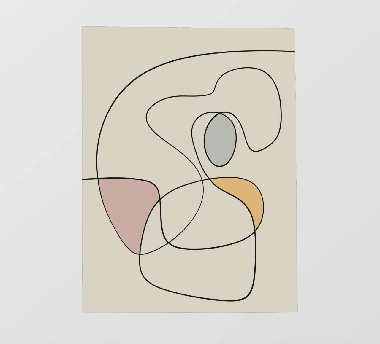 Minimal graceful line art abstract 18 telo in pvc da Little Dean