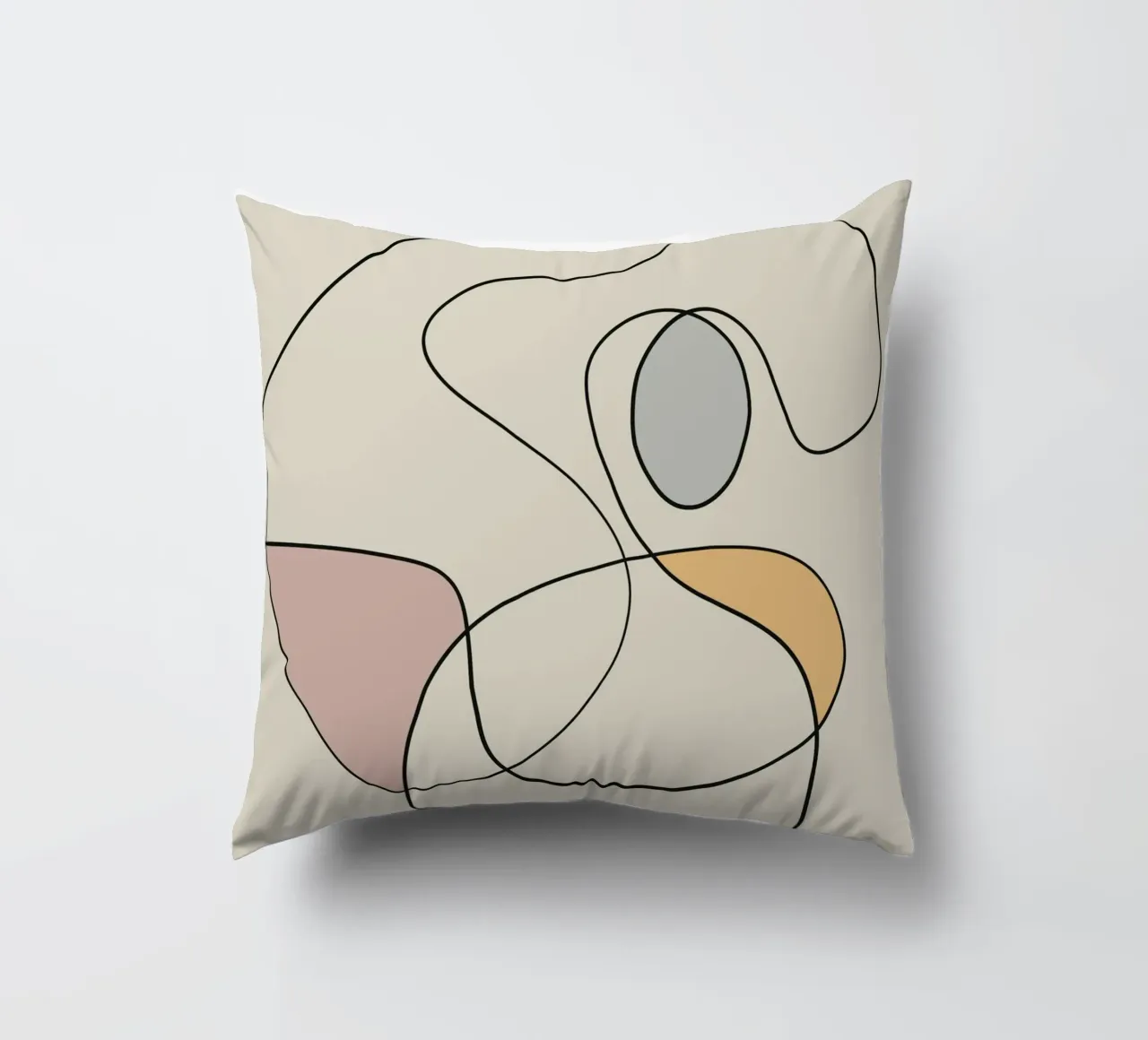 Minimal graceful line art abstract 18 cuscino da Little Dean
