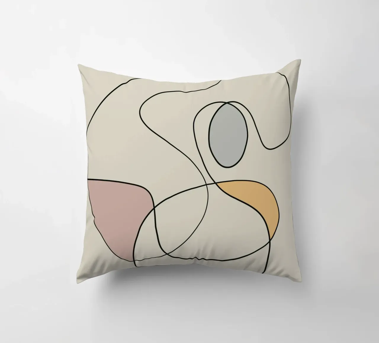 Minimal graceful line art abstract 18 cuscino da Little Dean