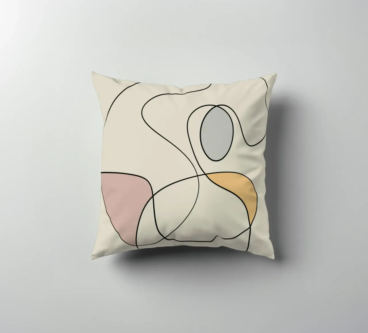 Minimal graceful line art abstract 18 cuscino da Little Dean