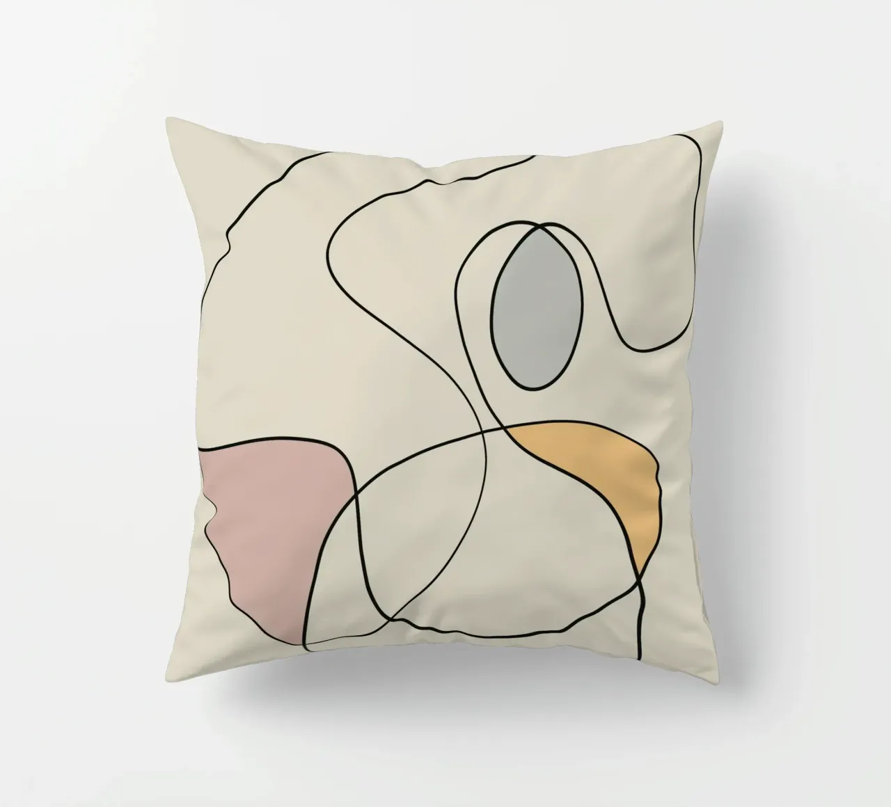 Minimal graceful line art abstract 18 cuscino da Little Dean