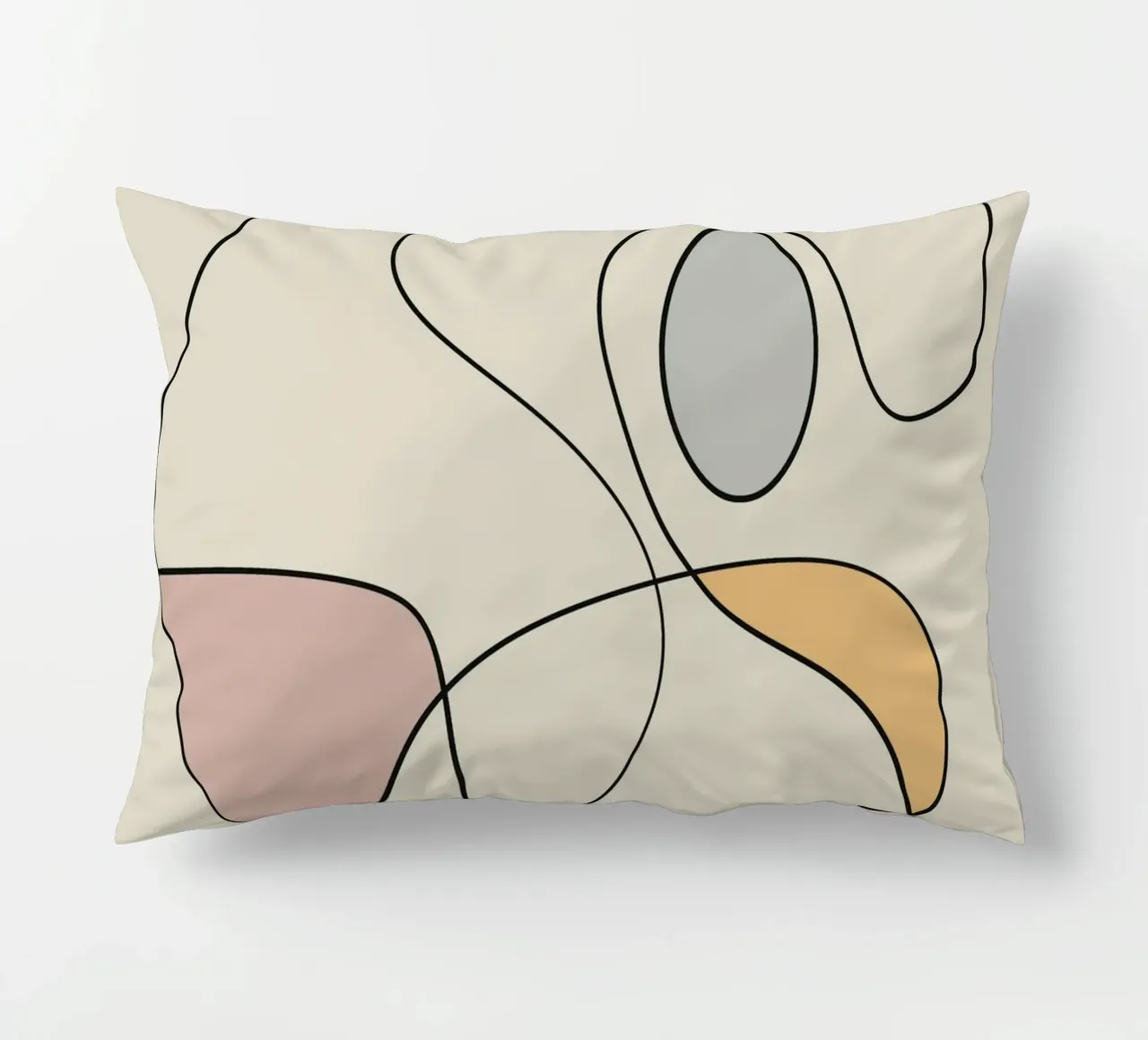 Minimal graceful line art abstract 18 cuscino da Little Dean