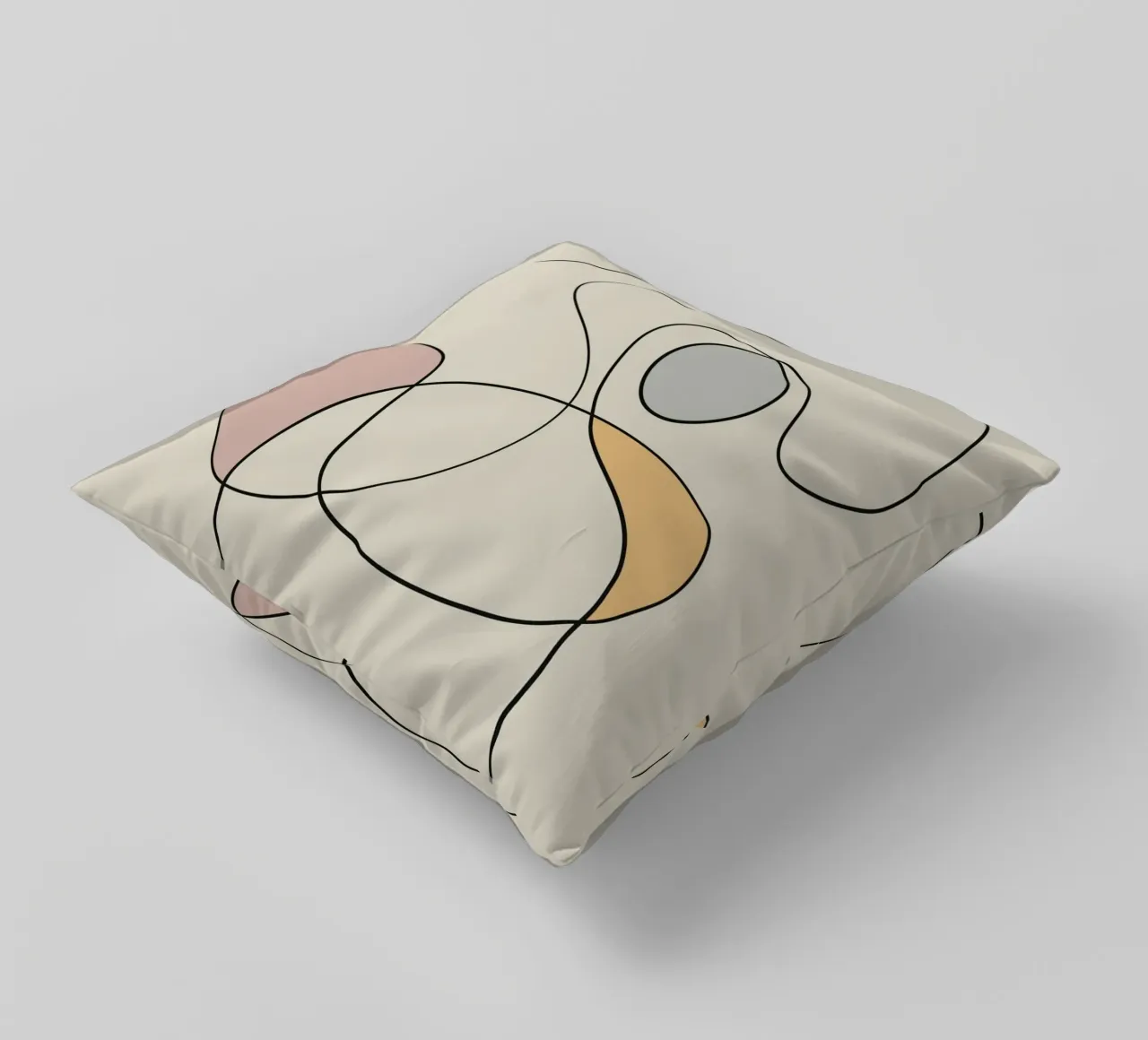 Minimal graceful line art abstract 18 cuscino da Little Dean