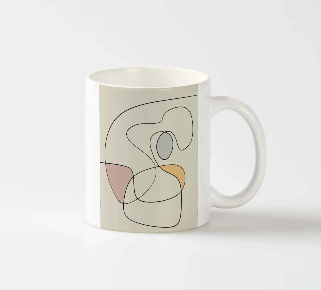 Minimale anmutige Linie Kunst abstrakt 18 Keramik Tasse von Little Dean