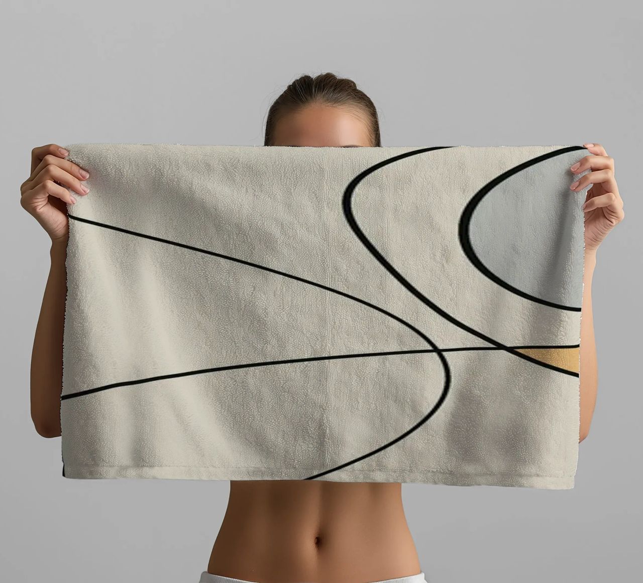 Minimal graceful line art abstract 18 asciugamano da bagno da Little Dean