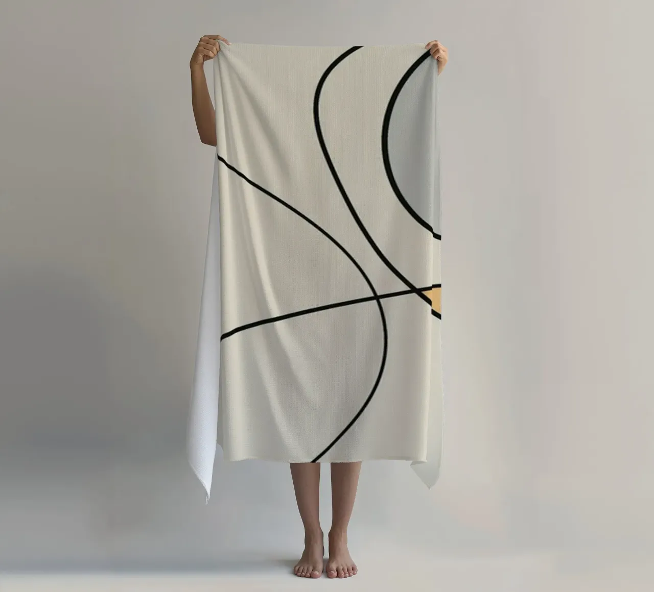 Arte lineal minimalista abstracto 18 toalla de playa de Little Dean