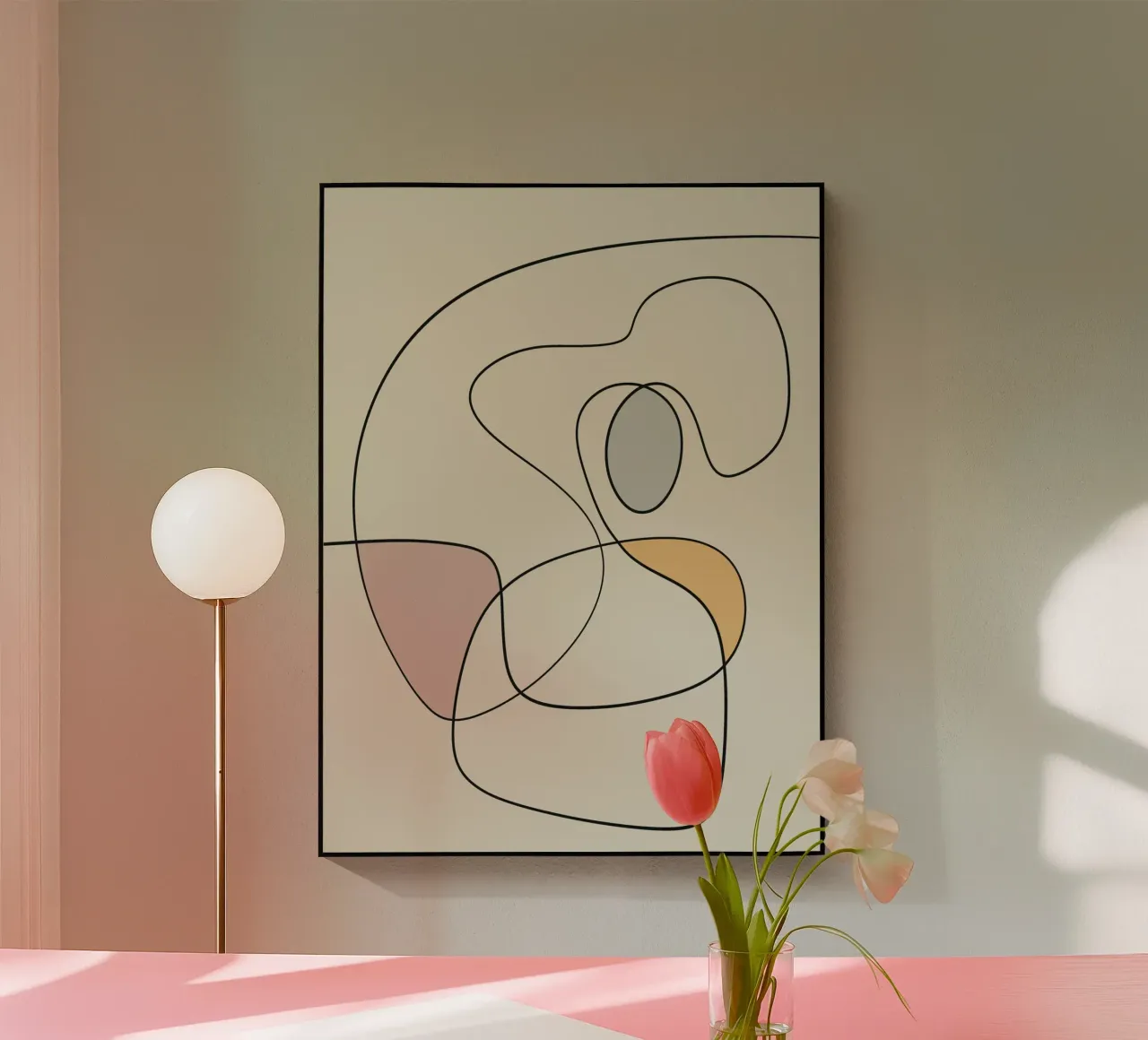 Minimal graceful line art abstract 18 plexiglass da Little Dean