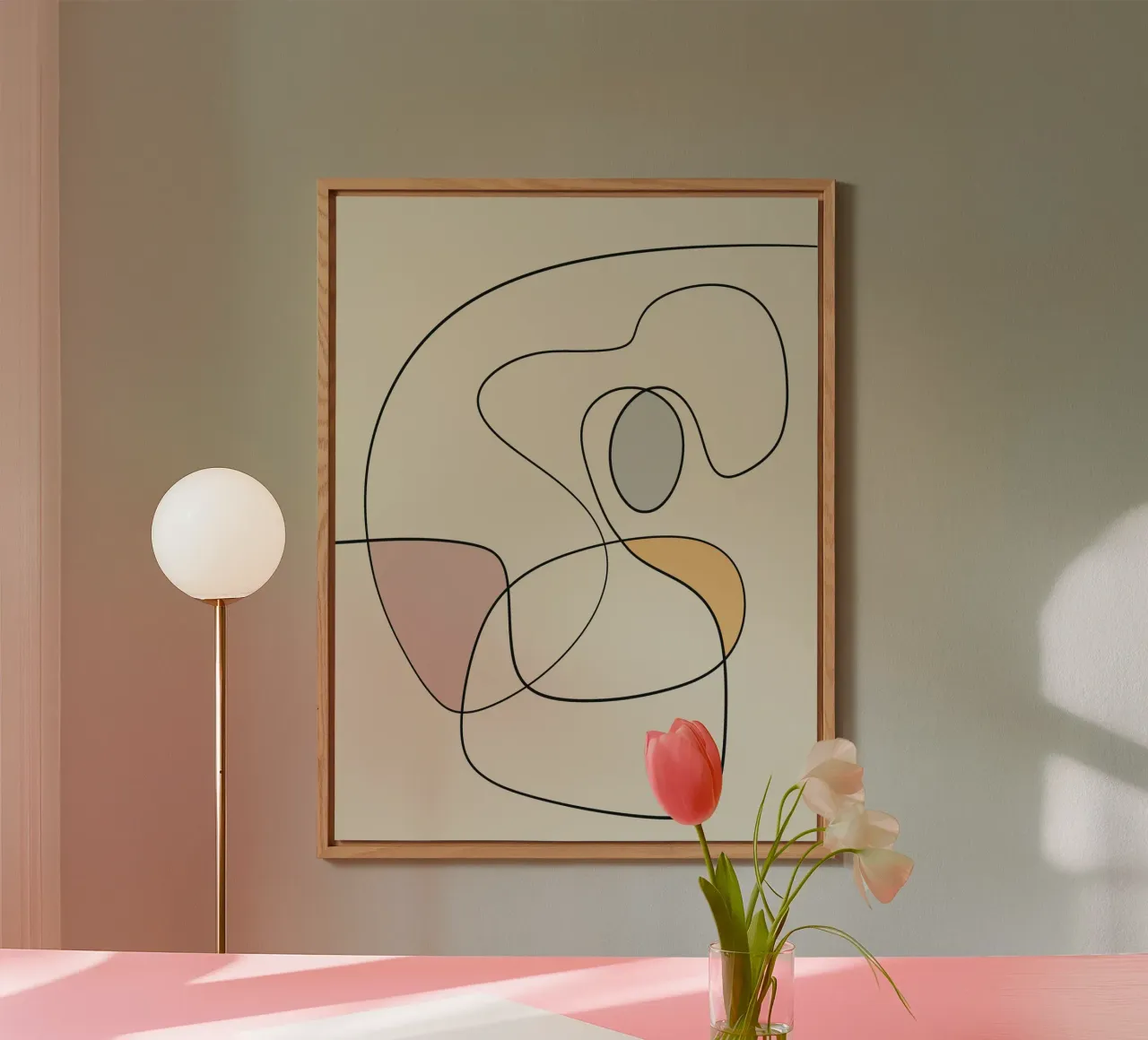Minimal graceful line art abstract 18 alluminio dibond da Little Dean
