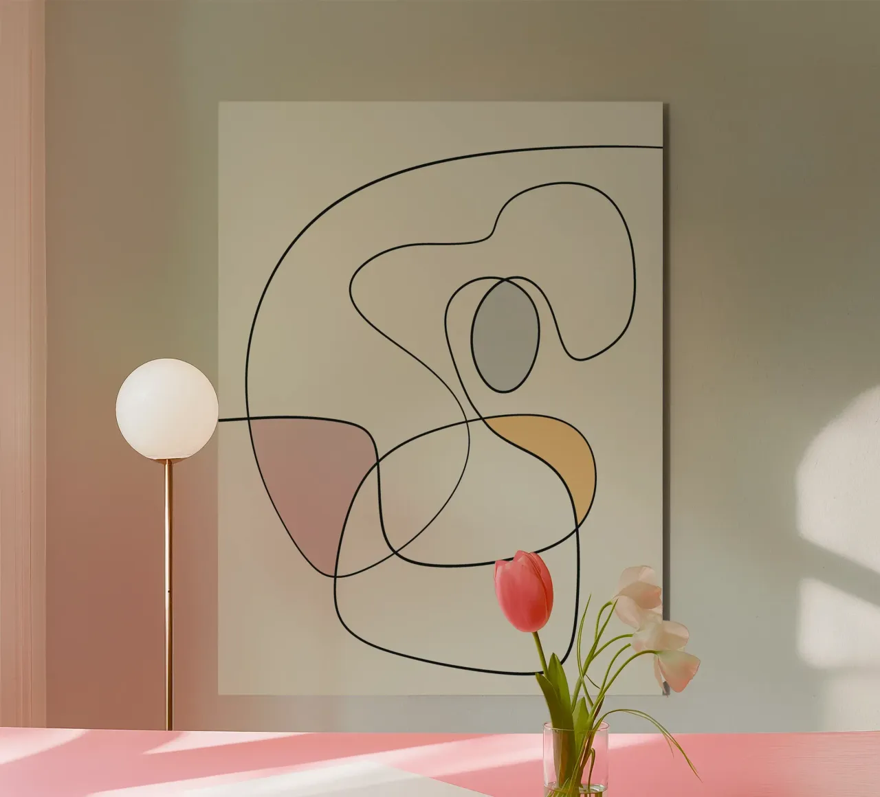 Minimal graceful line art abstract 18 alluminio dibond da Little Dean