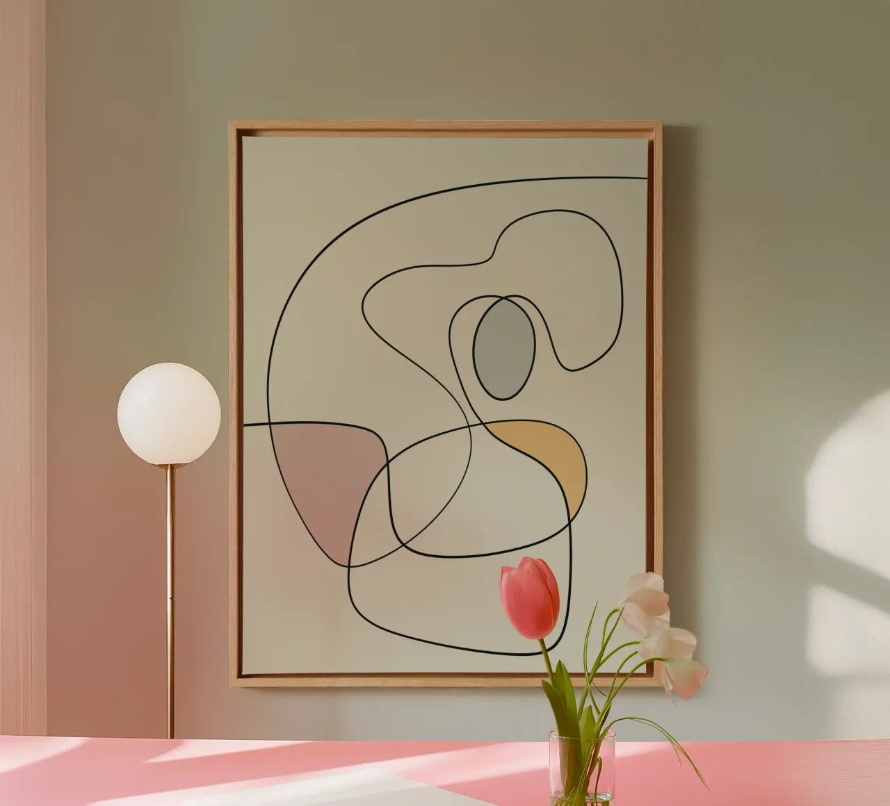 Minimal graceful line art abstract 18 canvas by Little Dean