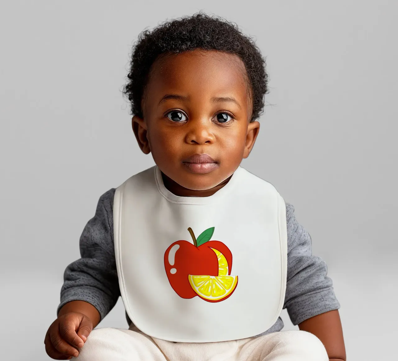 Unvorhersehbarkeit Surreal Zitrone Apfel Obst Illustration Babylätzchen von sillyindustries