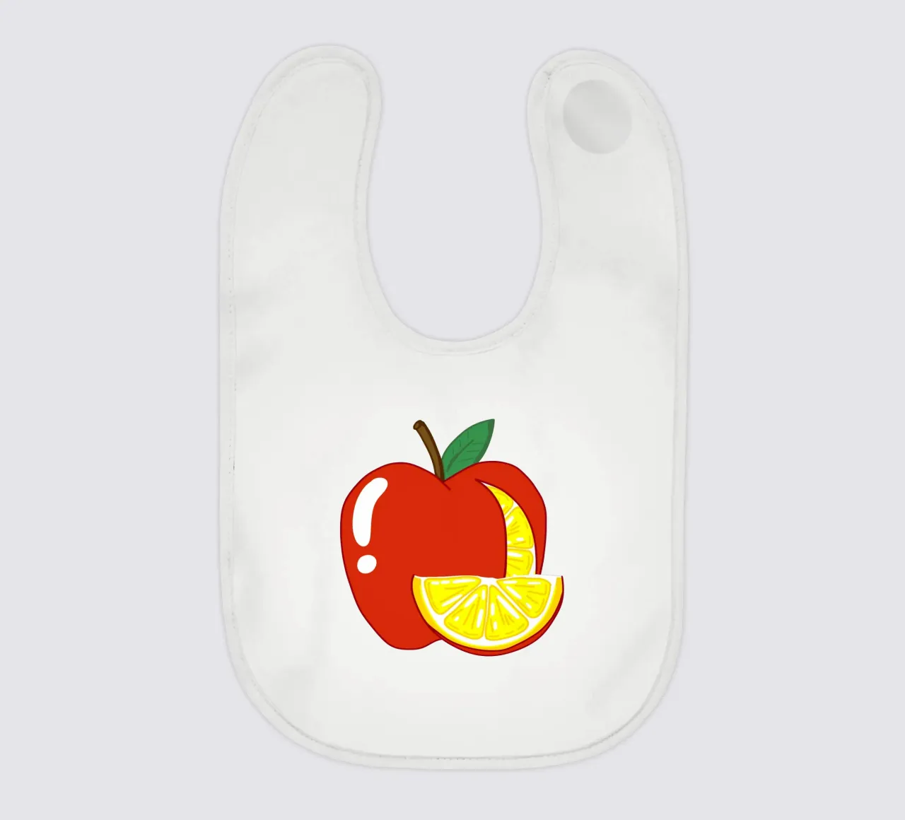 Unvorhersehbarkeit Surreal Zitrone Apfel Obst Illustration Babylätzchen von sillyindustries