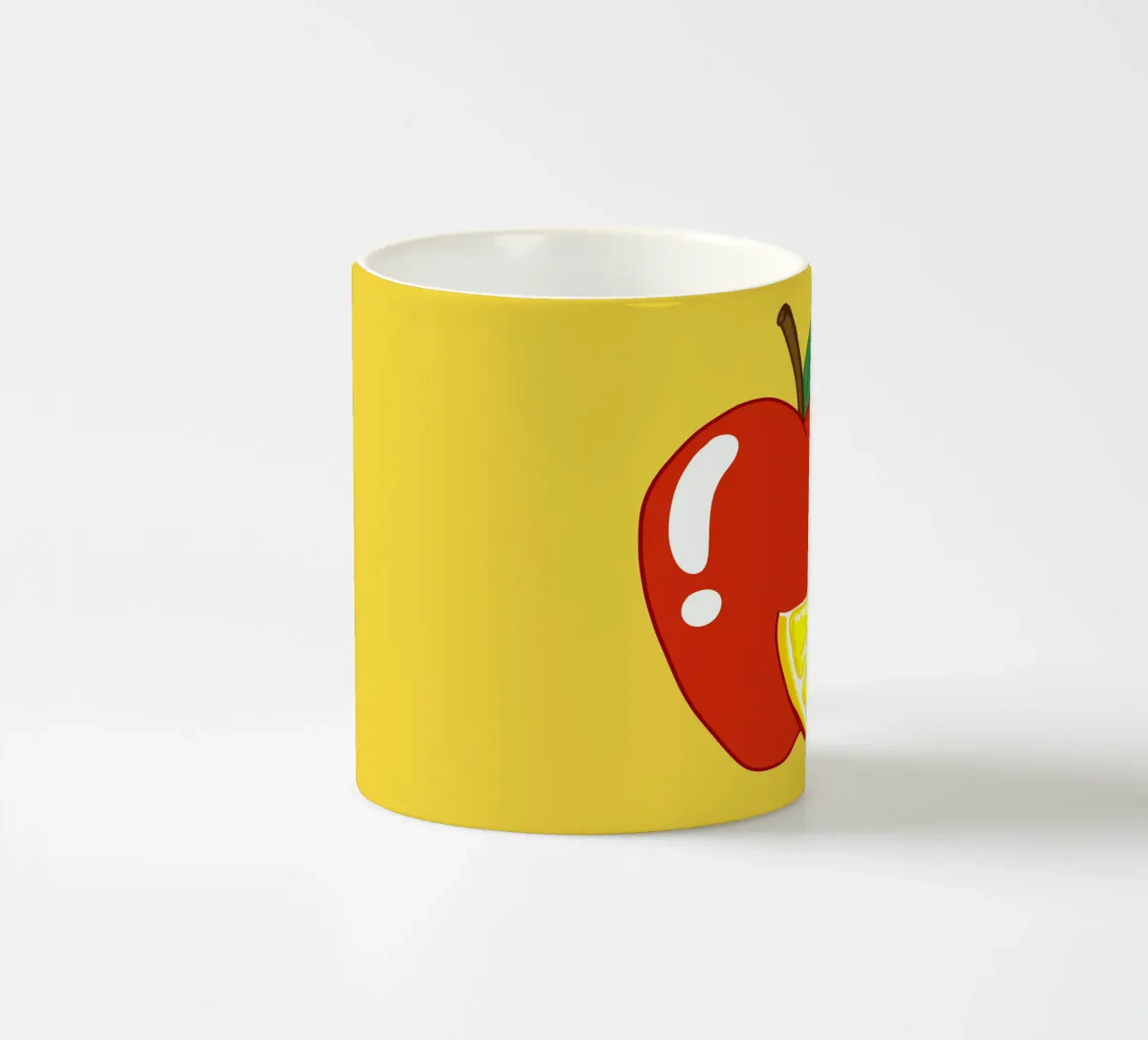 Unvorhersehbarkeit Surreal Zitrone Apfel Obst Illustration Keramik Tasse von sillyindustries
