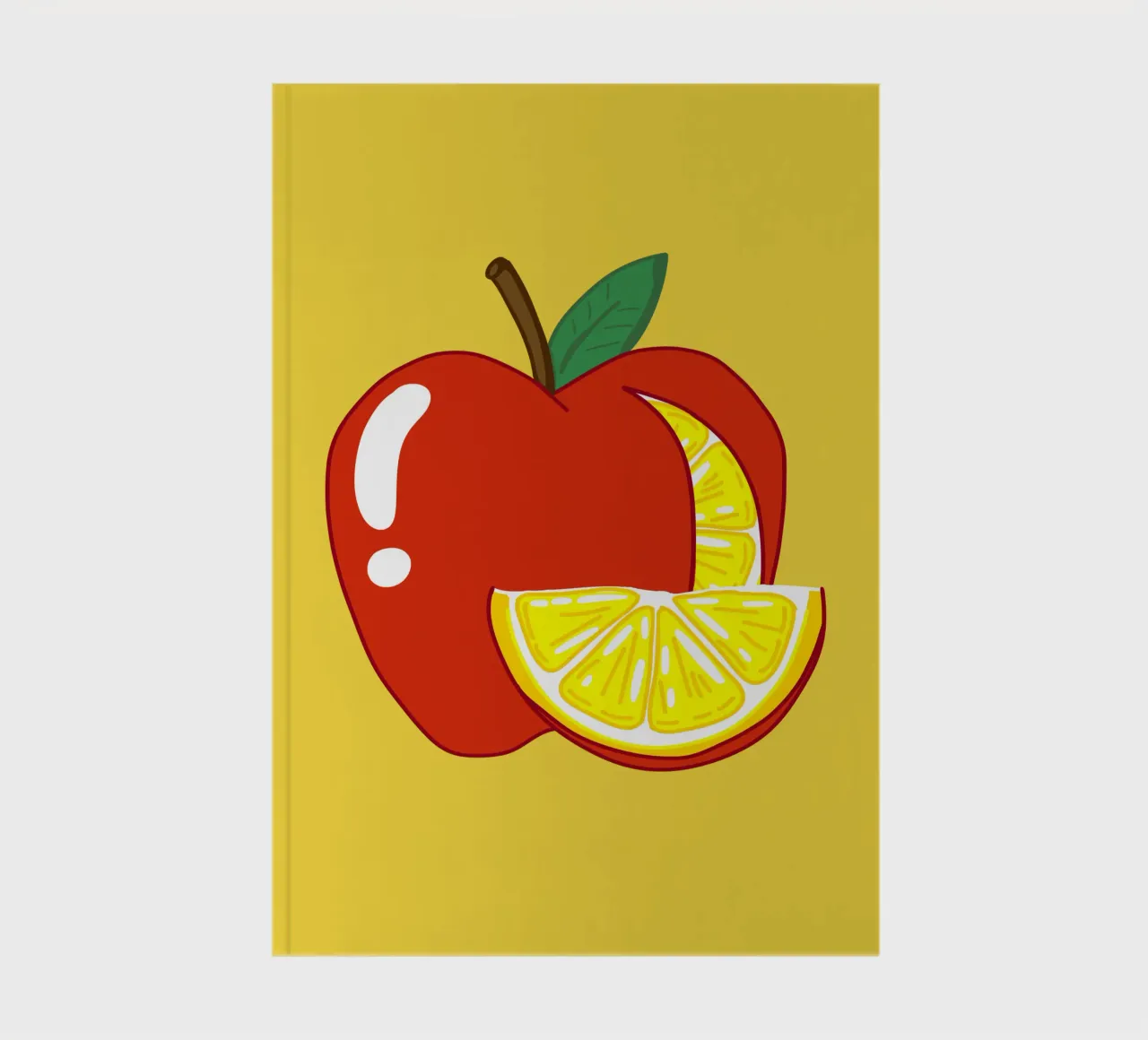 Unvorhersehbarkeit Surreal Zitrone Apfel Obst Illustration Notizbuch von sillyindustries