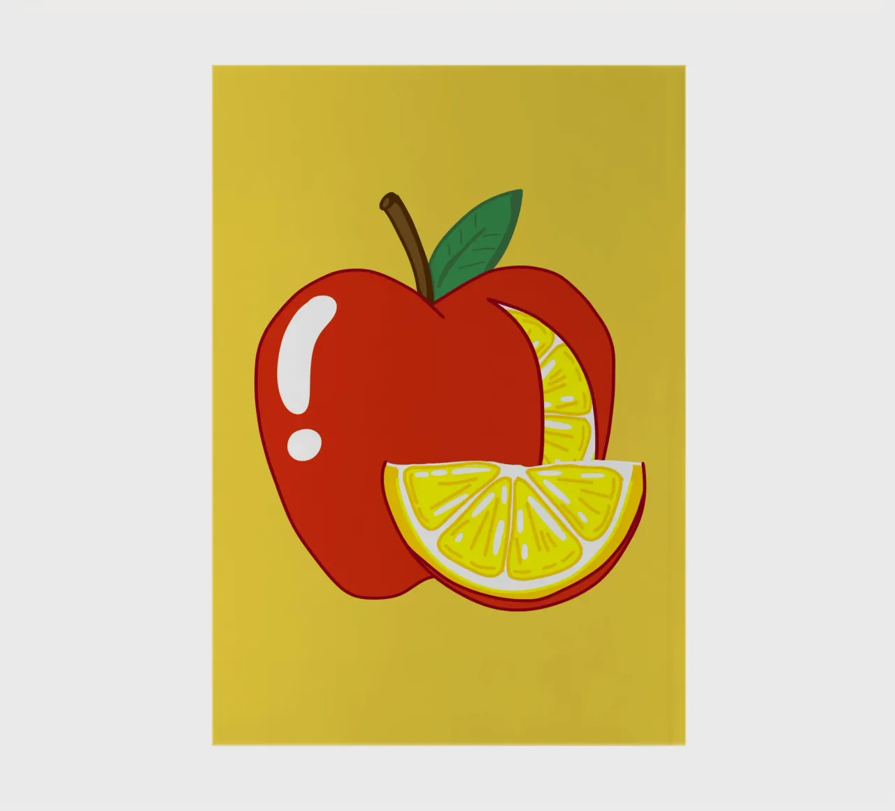 Unvorhersehbarkeit Surreal Zitrone Apfel Obst Illustration Notizbuch von sillyindustries