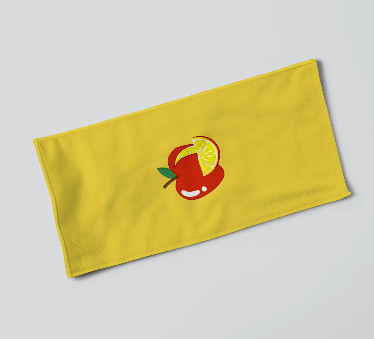 Imprévisible Surréaliste Citron Pomme Fruit Illustration serviette de bain de sillyindustries