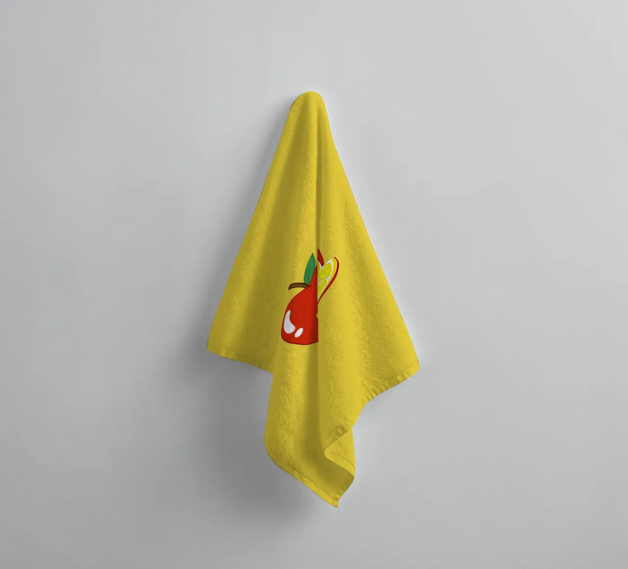 Imprévisible Surréaliste Citron Pomme Fruit Illustration serviette de bain de sillyindustries