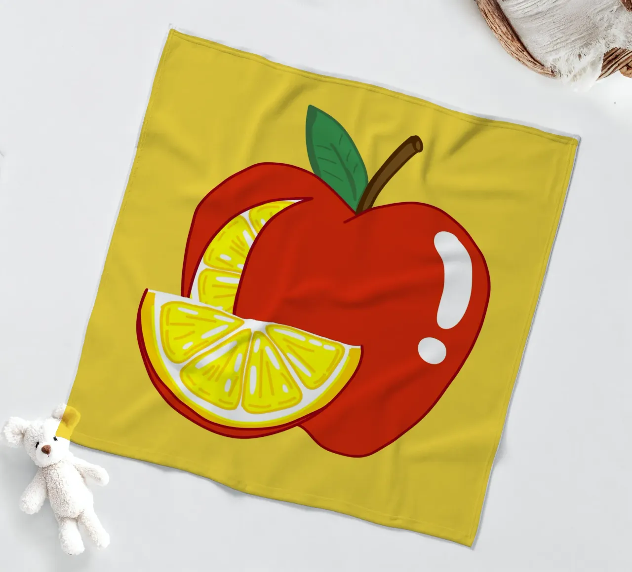 Unvorhersehbarkeit Surreal Zitrone Apfel Obst Illustration Fleecedecke von sillyindustries