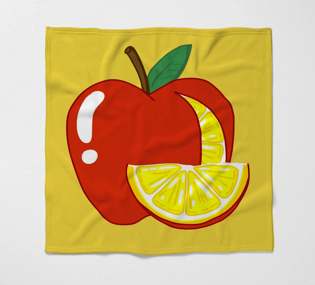 Unvorhersehbarkeit Surreal Zitrone Apfel Obst Illustration Fleecedecke von sillyindustries