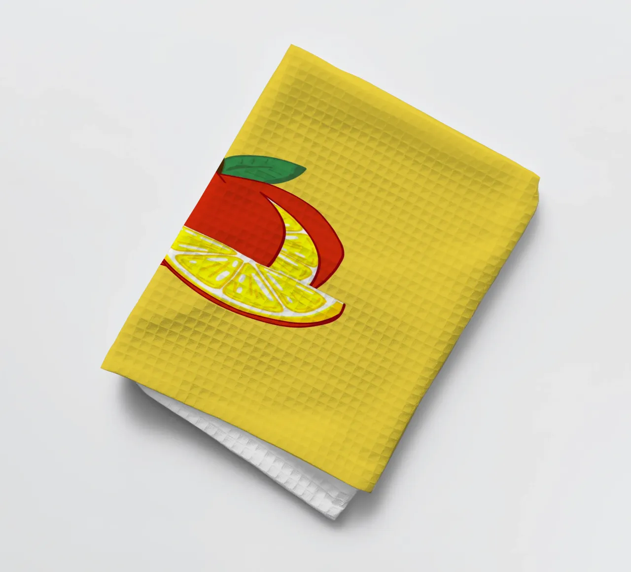 Unvorhersehbarkeit Surreal Zitrone Apfel Obst Illustration Geschirrtuch von sillyindustries