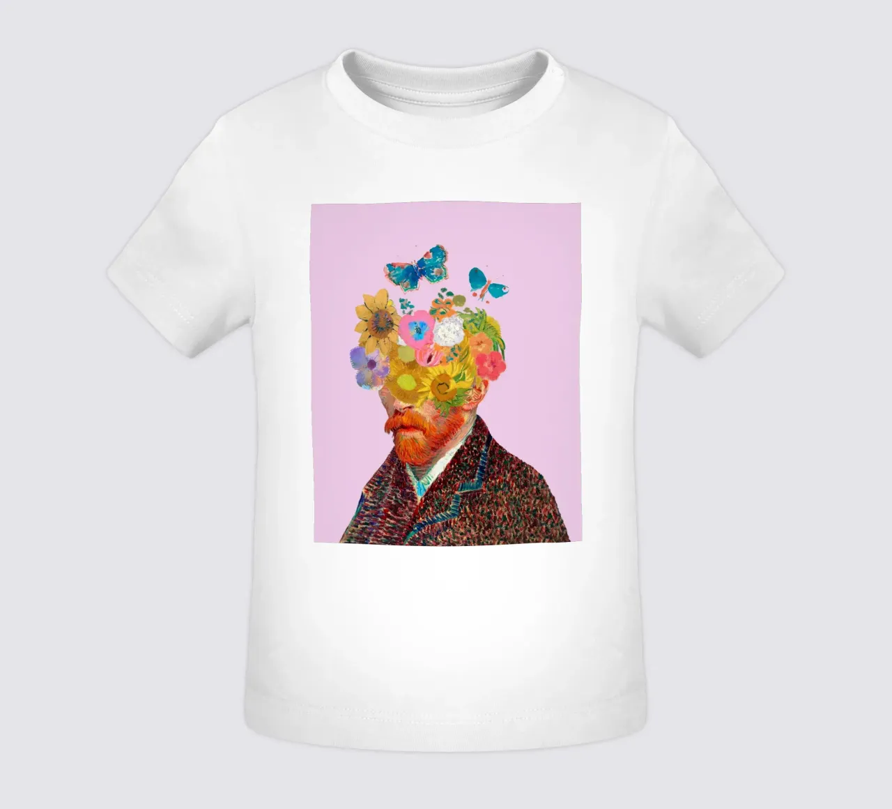 Van Gogh Floral Portrait - Aesthetic Remix Art Print t-shirt pour bébé de NorwesClub