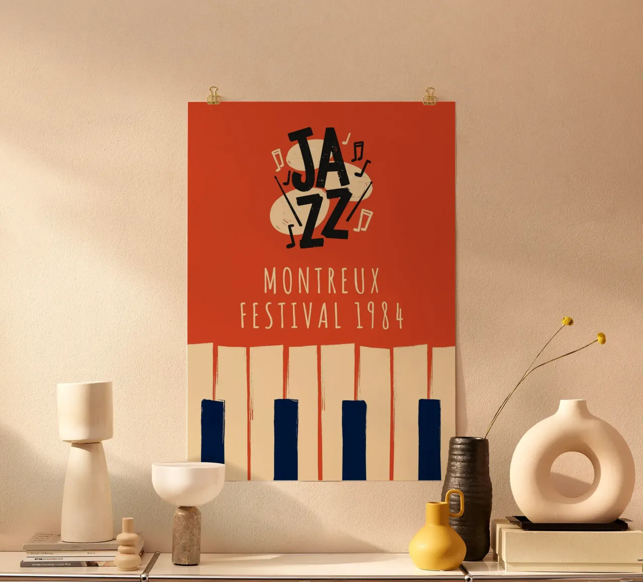 Montreux Jazz Fest 1984 - Poster d'epoca poster con telaio in alluminio da NorwesClub