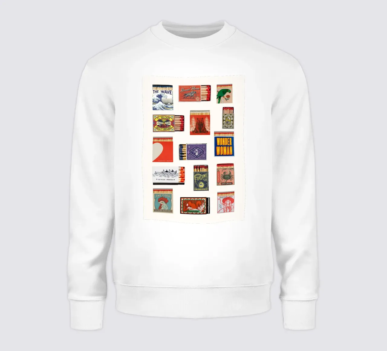 Vintage Matchbox Art | Retro Label Collection Print sudadera de NorwesClub