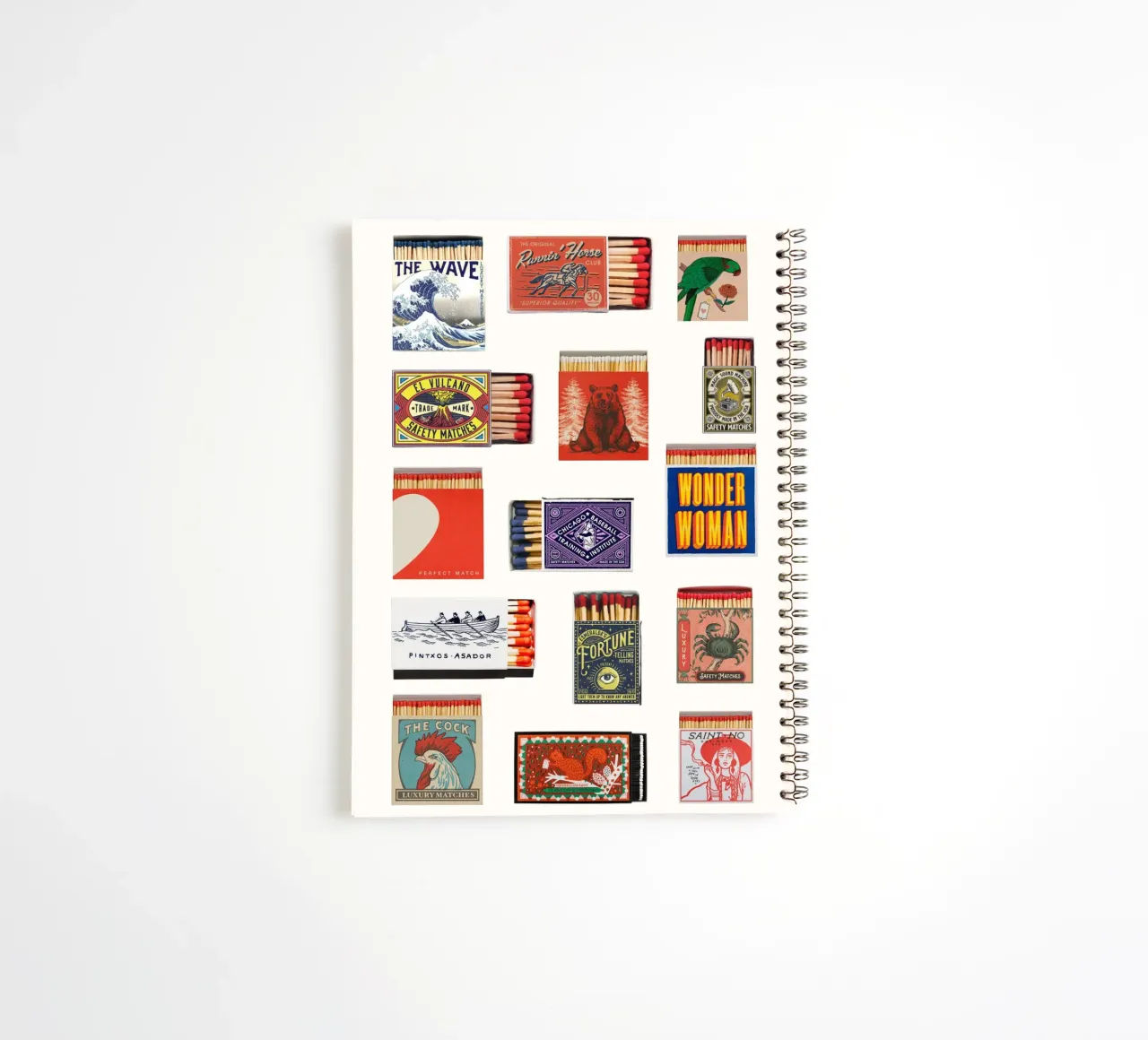 Vintage Matchbox Art | Retro Label Collection Stampa diario ad anelli da NorwesClub