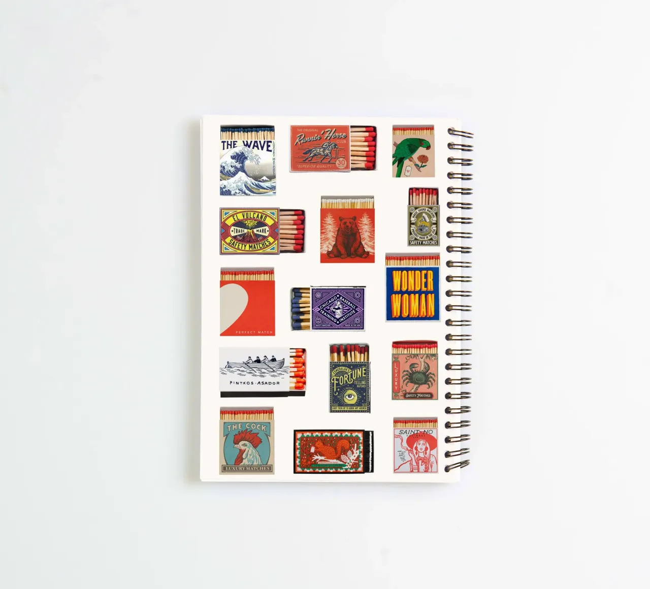Vintage Matchbox Art | Retro Label Collection Stampa diario ad anelli da NorwesClub
