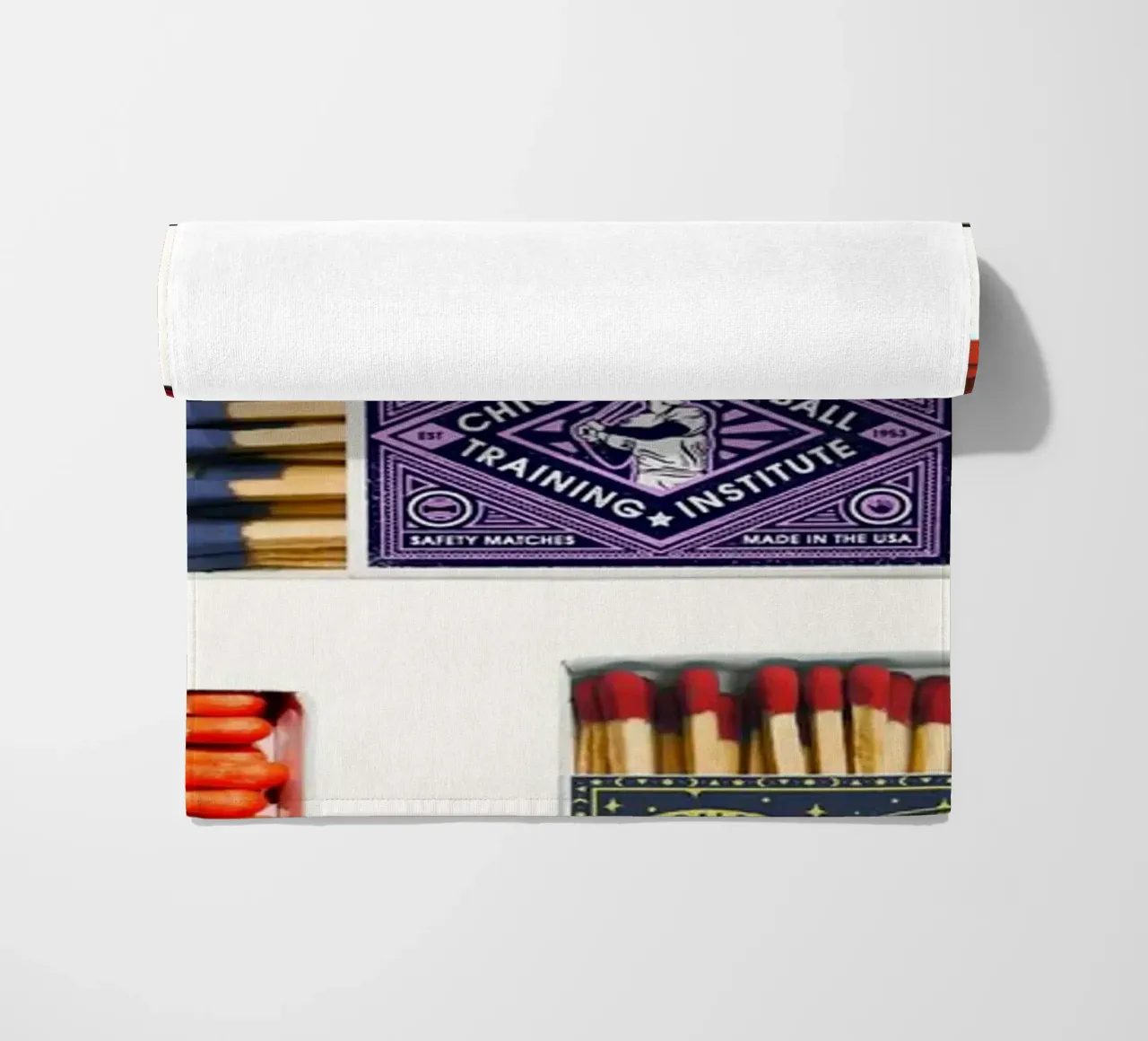 Vintage Matchbox Art | Retro Label Collection Print toalla de playa de NorwesClub