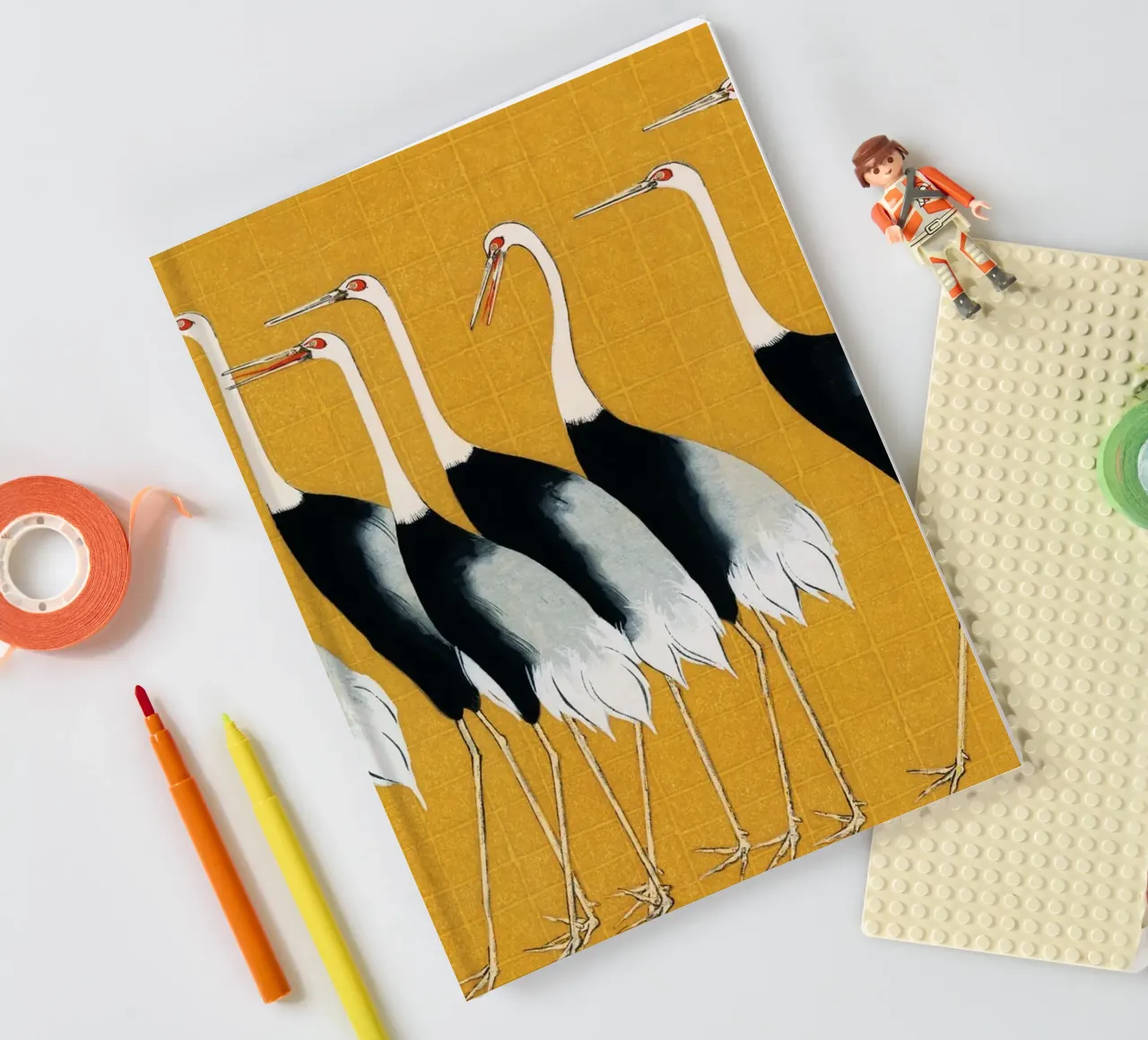 Japanese Print Art | Red-crowned Cranes Print notebook by NorwesClub