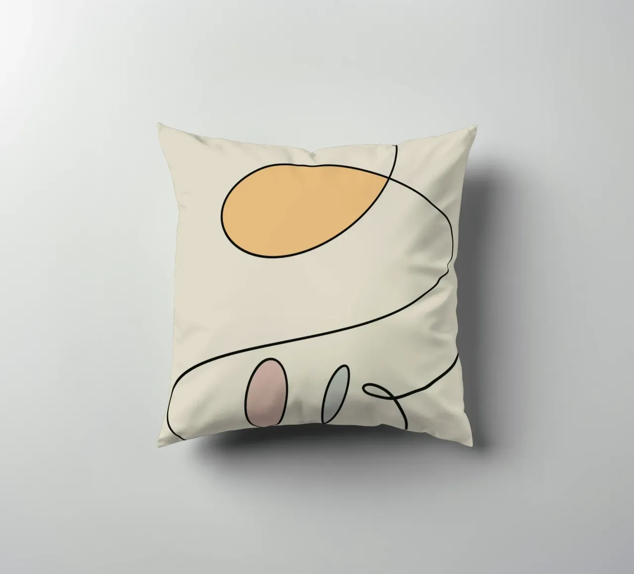 Minimal graceful line art abstract 17 cuscino da Little Dean