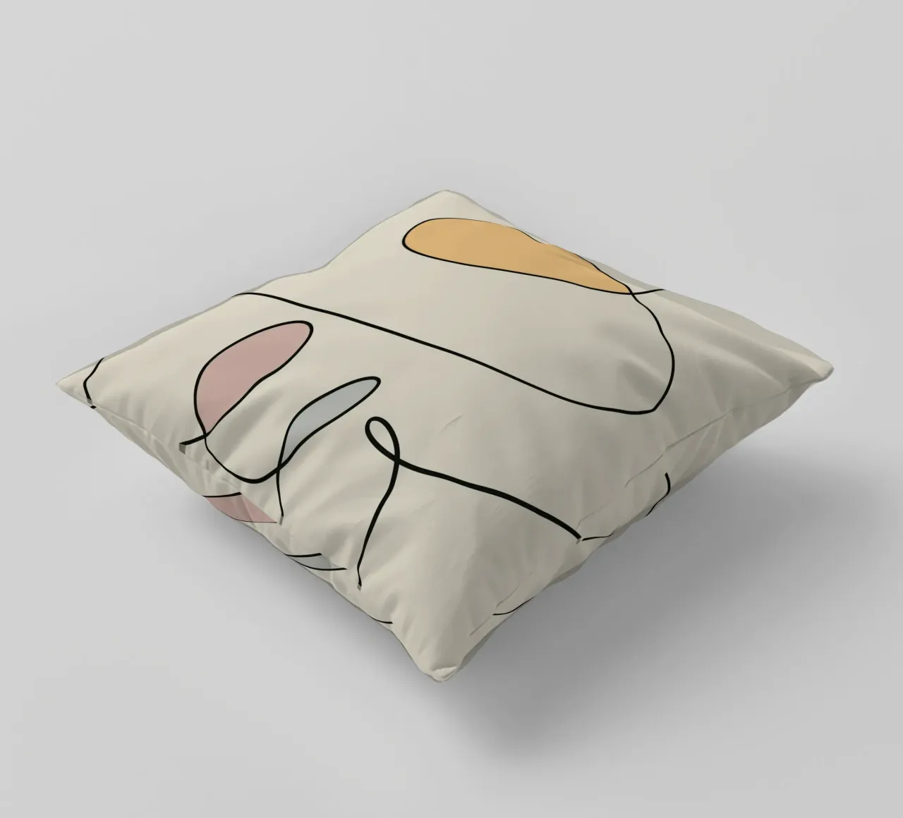 Minimal graceful line art abstract 17 cuscino da Little Dean